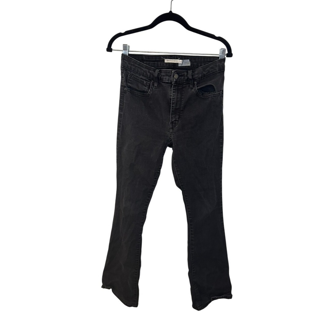 Levi‎ Strauss Co Womens Black High Rise Flare Jeans Size 30
